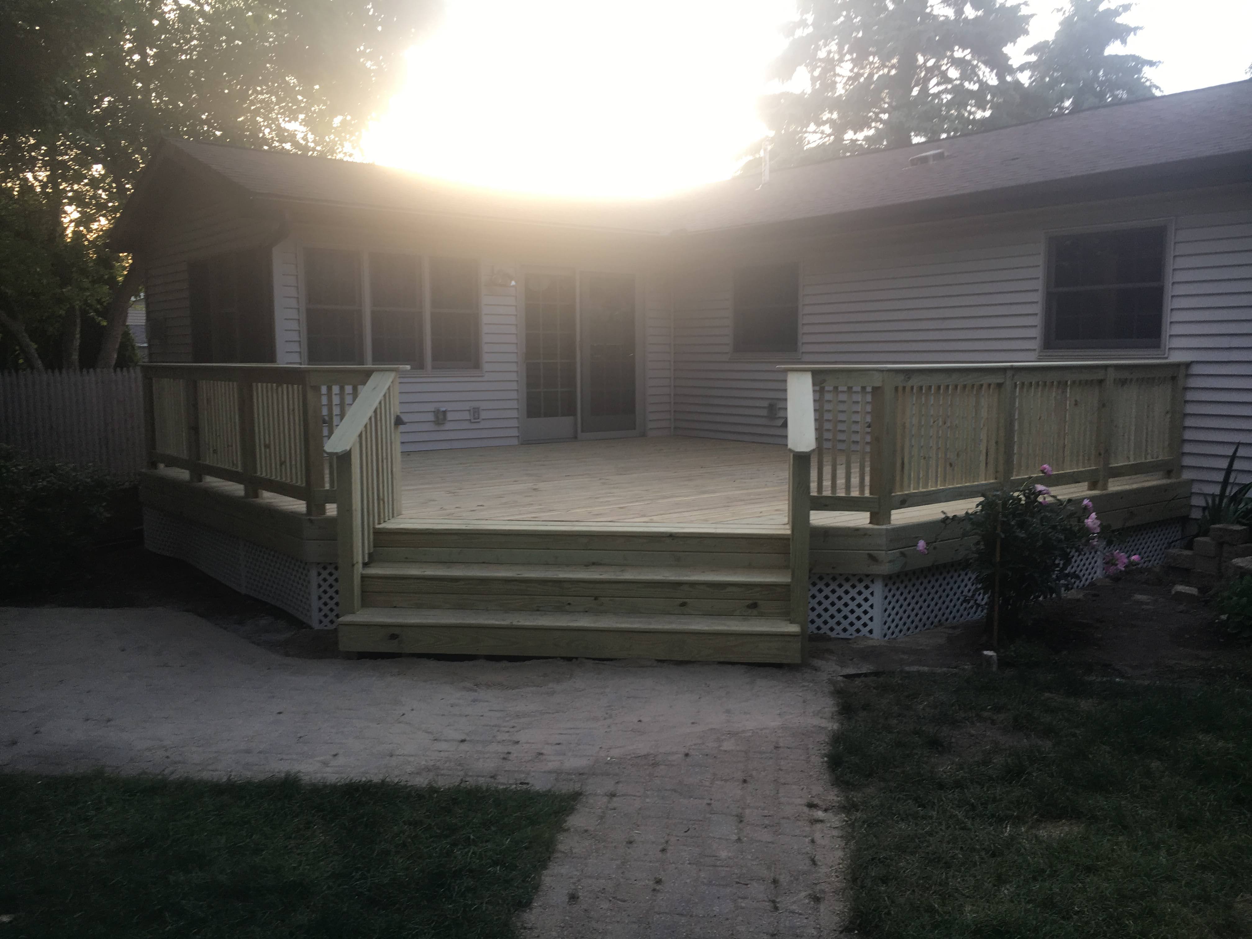 Newly built deck, before paint pt. 2