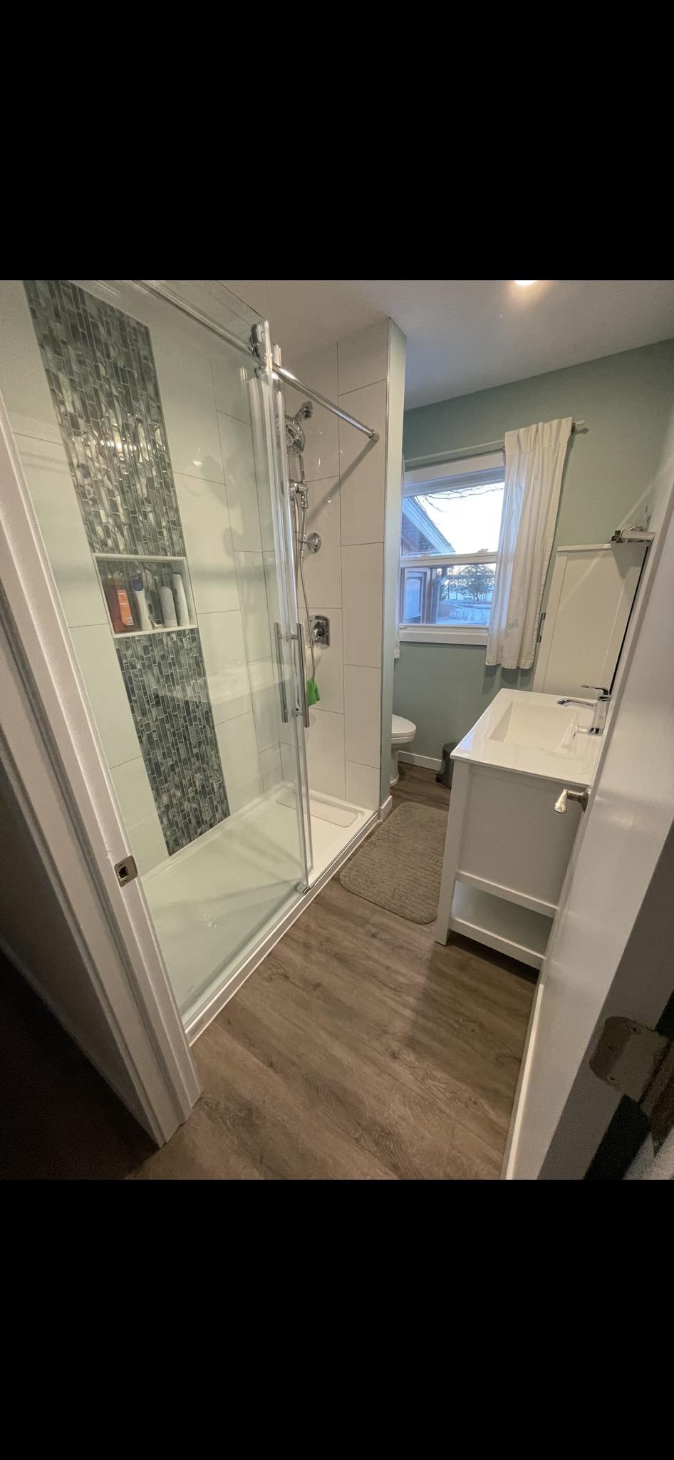 Mosaic tile shower renovation
