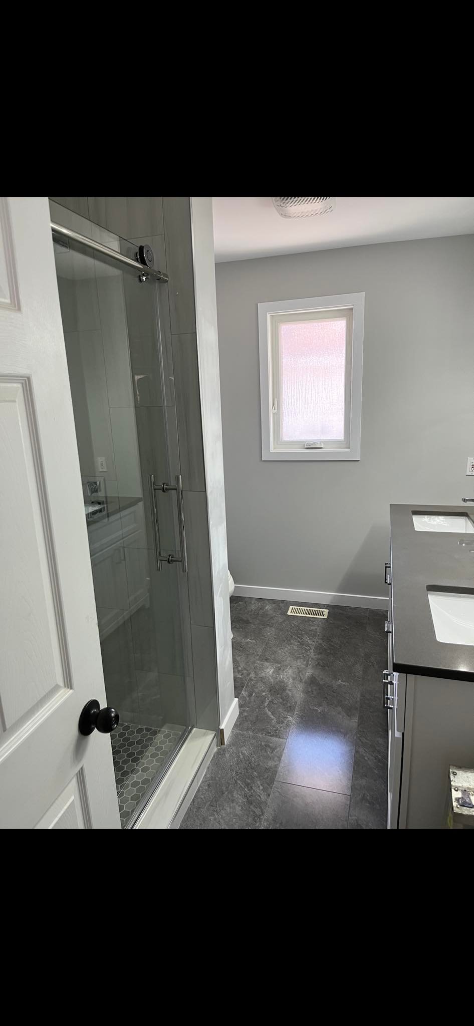 Glass walk-in shower renovation