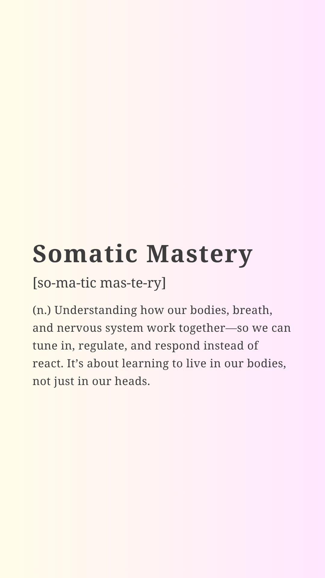 somatic mastery