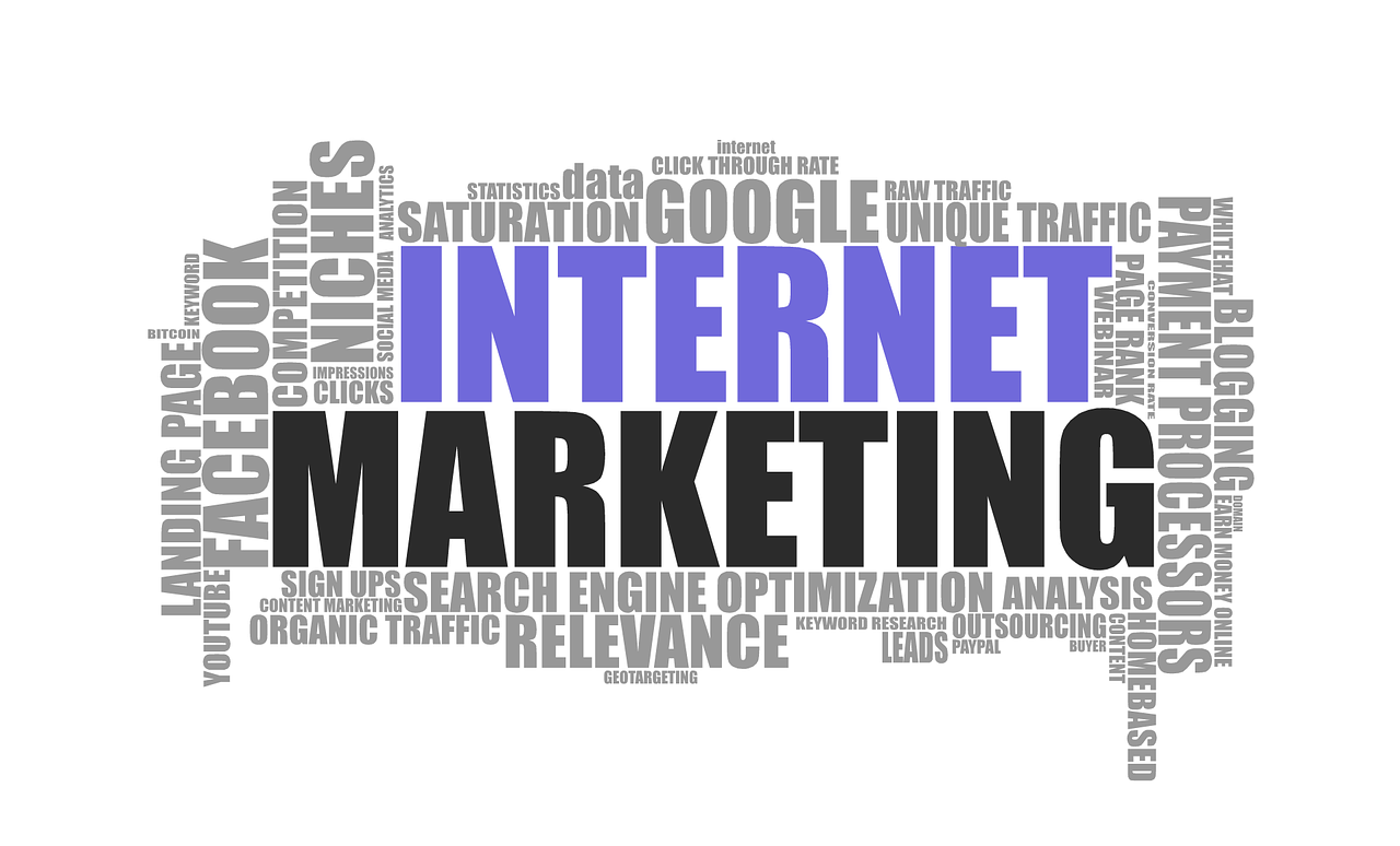 A word tag cloud illustrating various concepts of internet marketing against a white background. A word tag cloud illustrating various concepts of internet marketing against a white background.