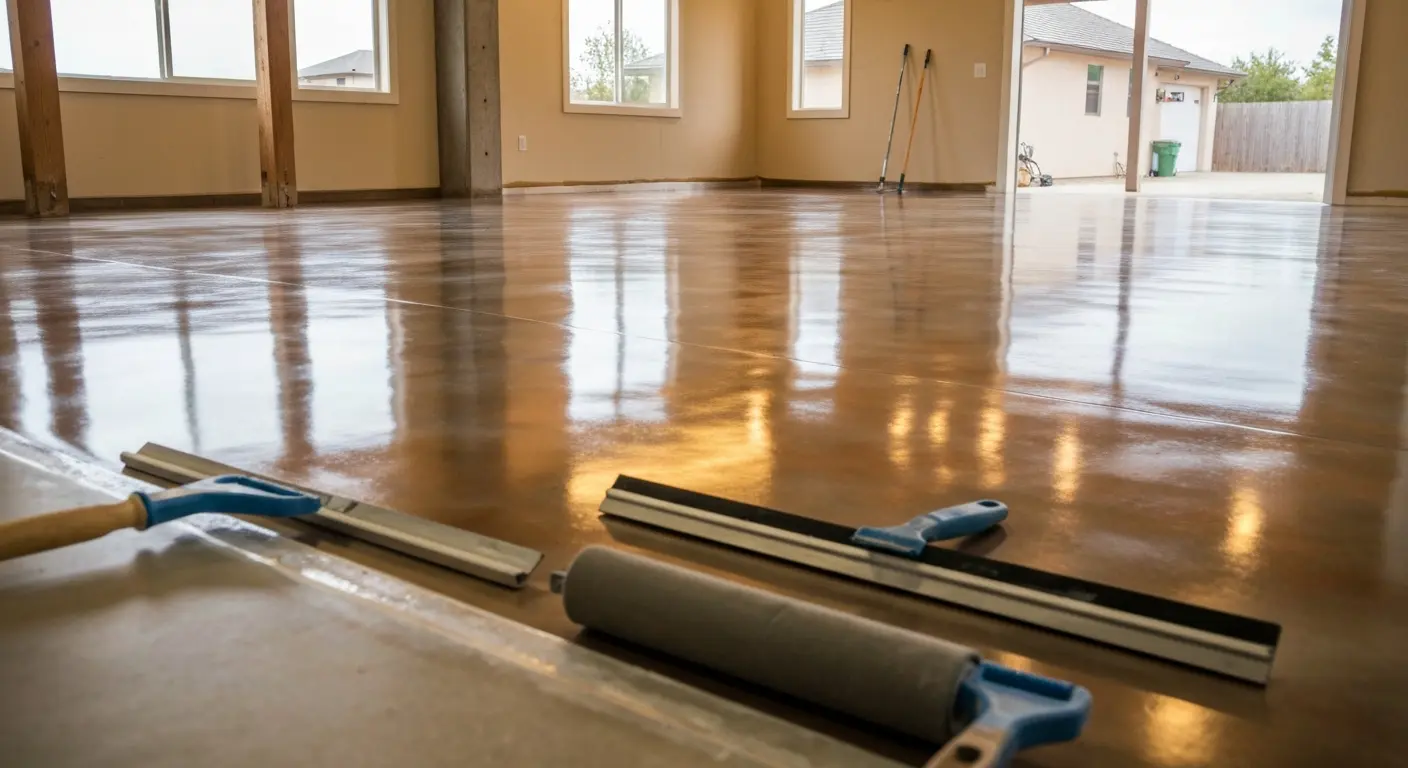 Metallic epoxy floor design