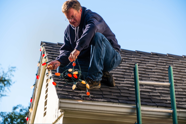 Christmas lights installation