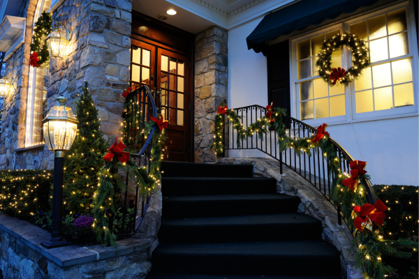 Christmas lights wreath