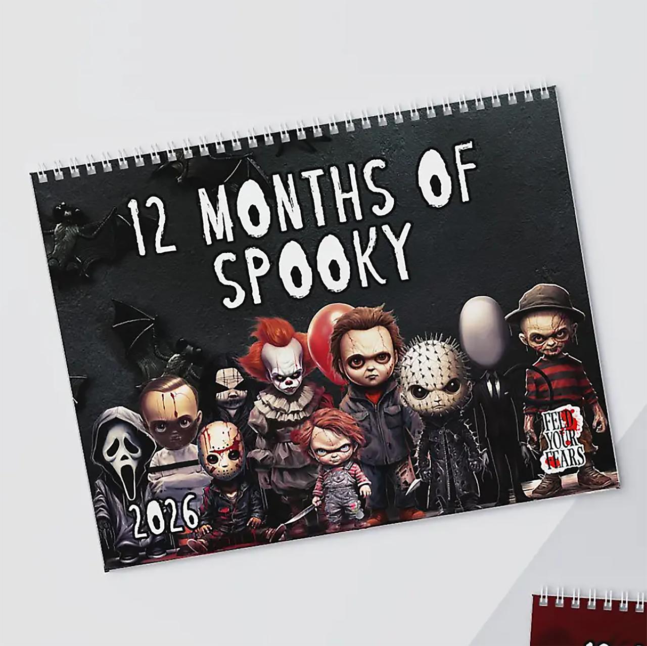 12 Months of Spooky 2026 Wall Calendar
