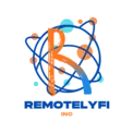 Orange and blue abstract shapes on blue background for SEO services