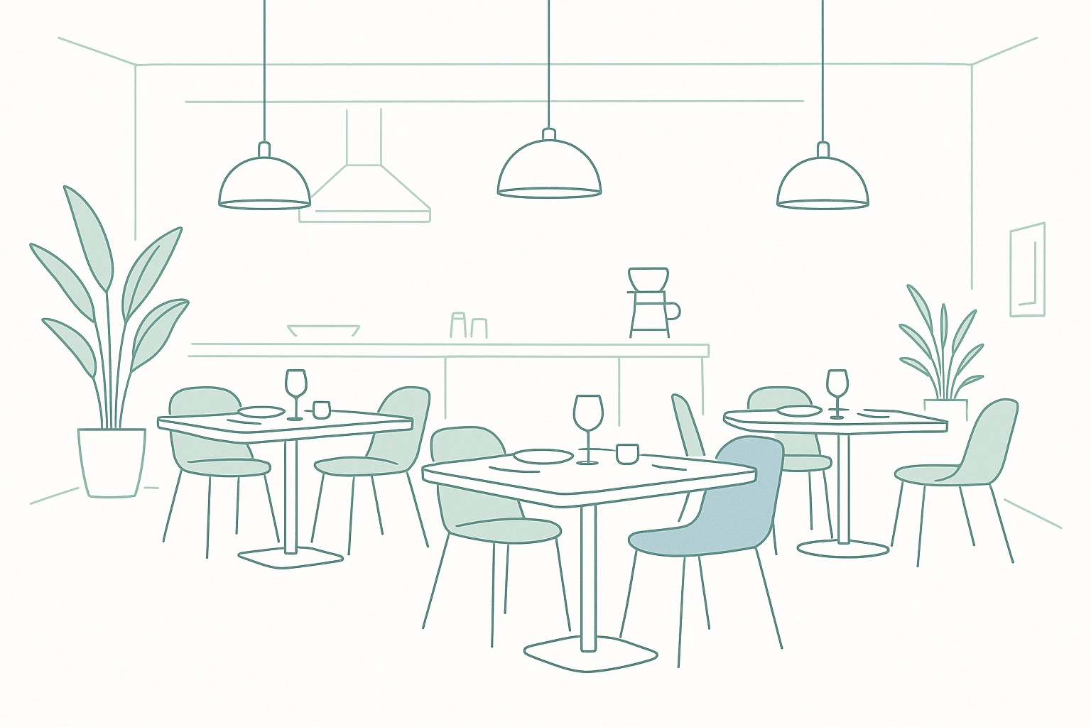 Cafe eating area