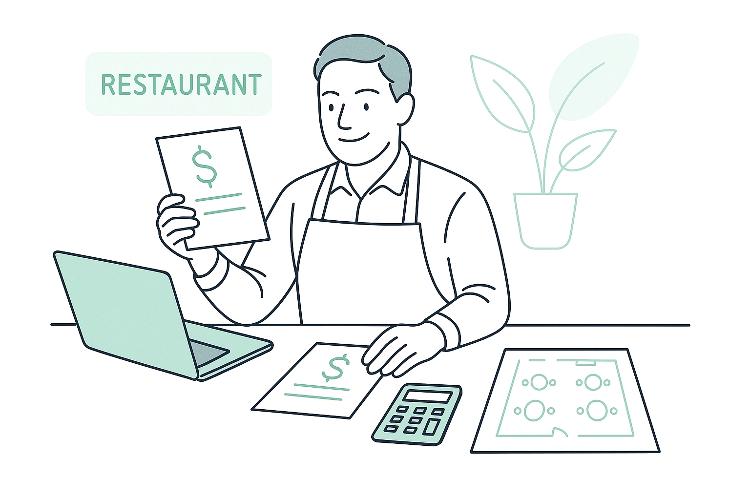 Restaurant owner financial books