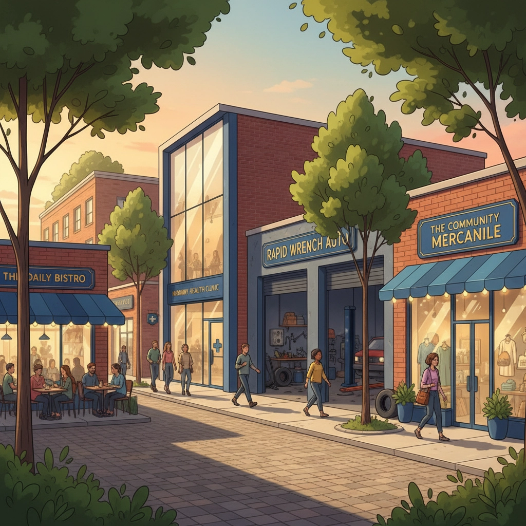 shops along a walk shops along a walk