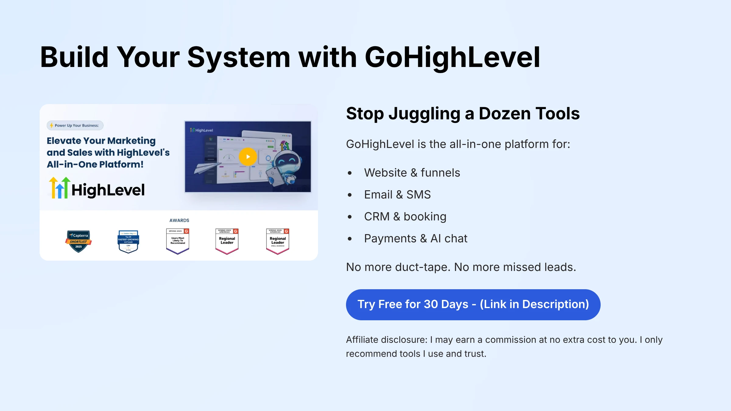 Build Your Marketing System With GoHighLevel