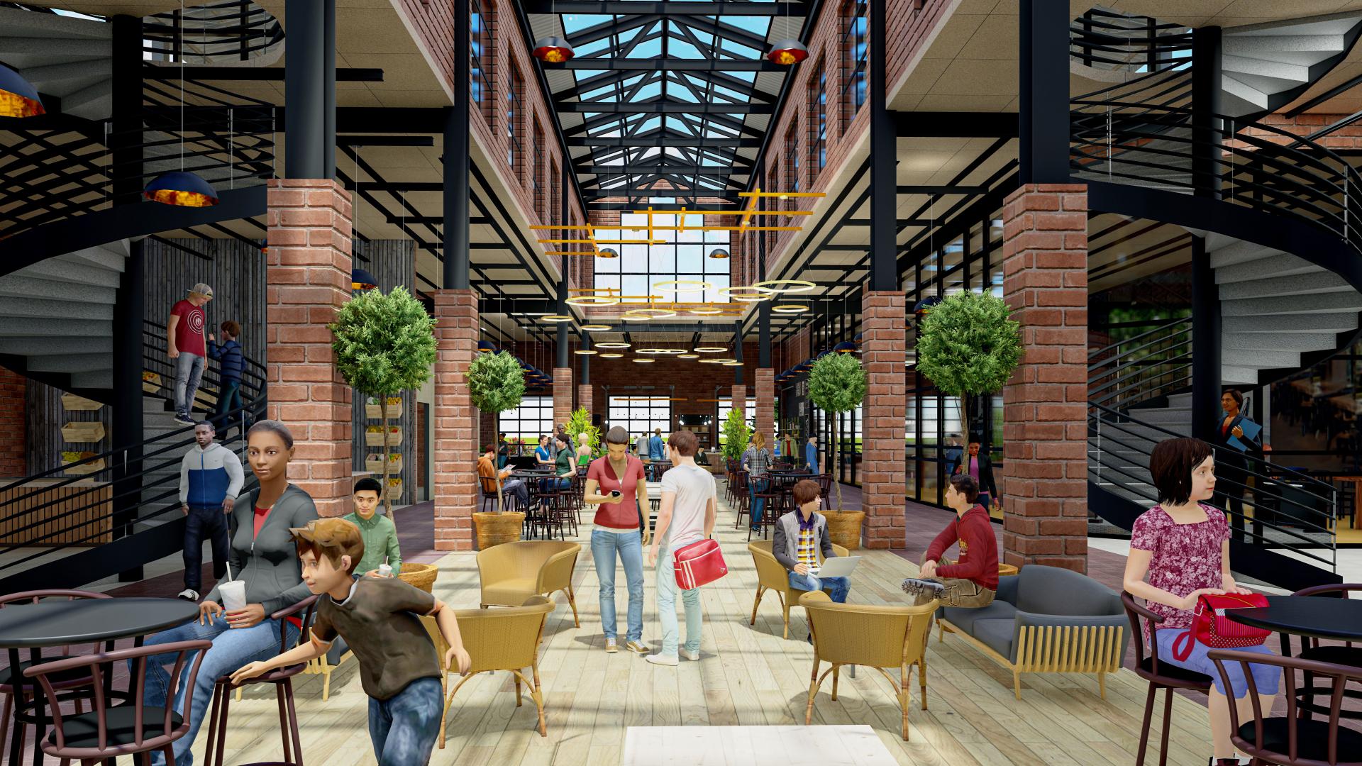 American Spinning Mill 3d rendering