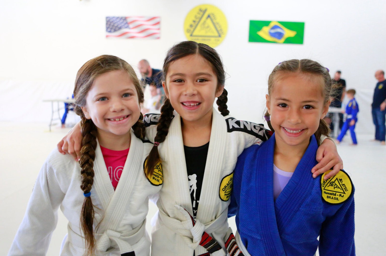 Martial arts instructor with kids