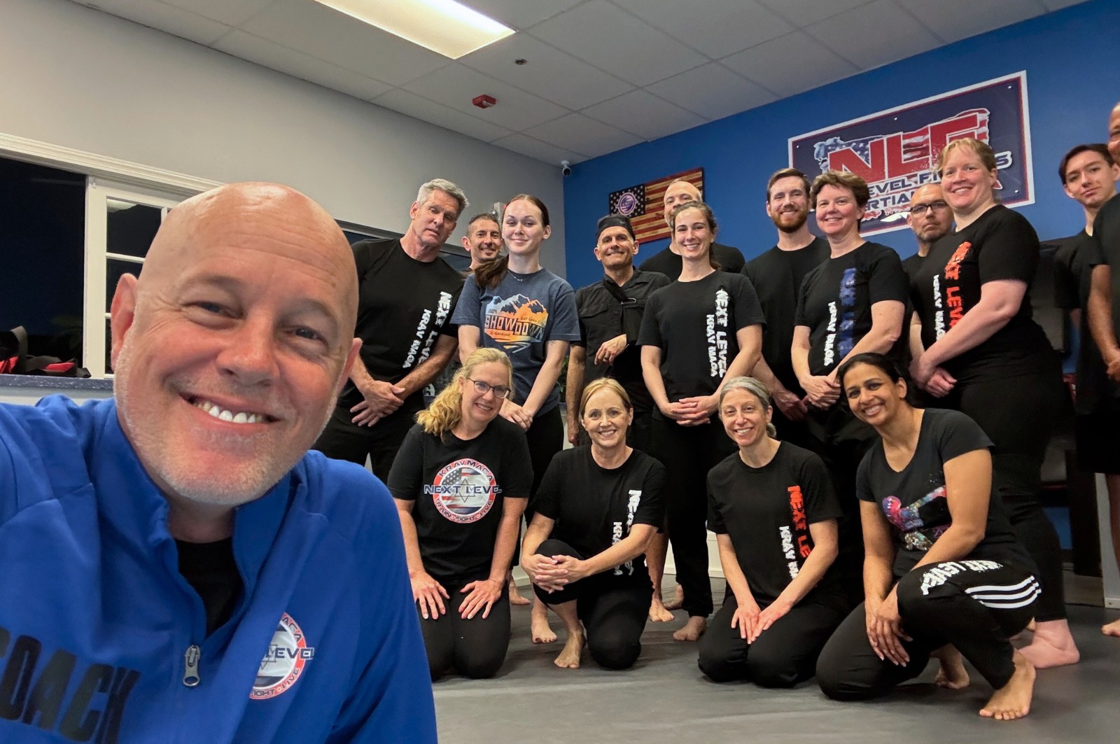 Martial arts instructor with kids