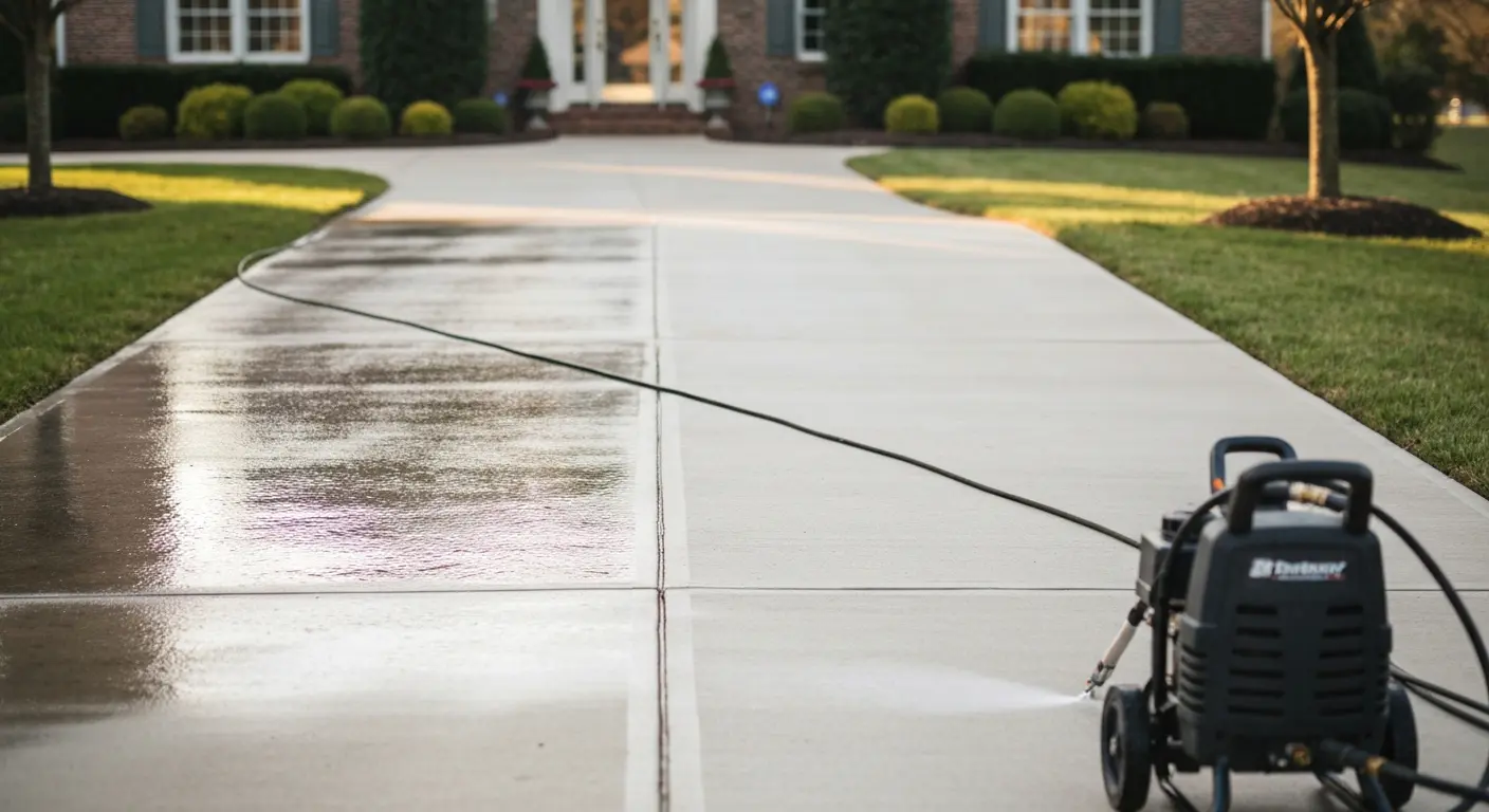 Driveway power washing