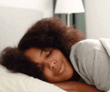 Animated graphic representing sleeping peacefully