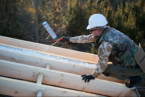 roofing contractor with proper attire roofing contractor with proper attire