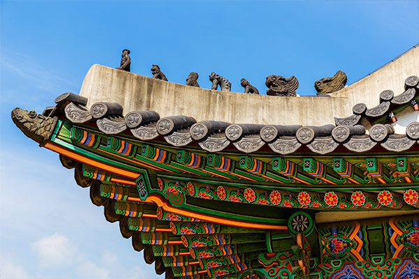 roof eaves of a traditional Korean architecture roof eaves of a traditional Korean architecture