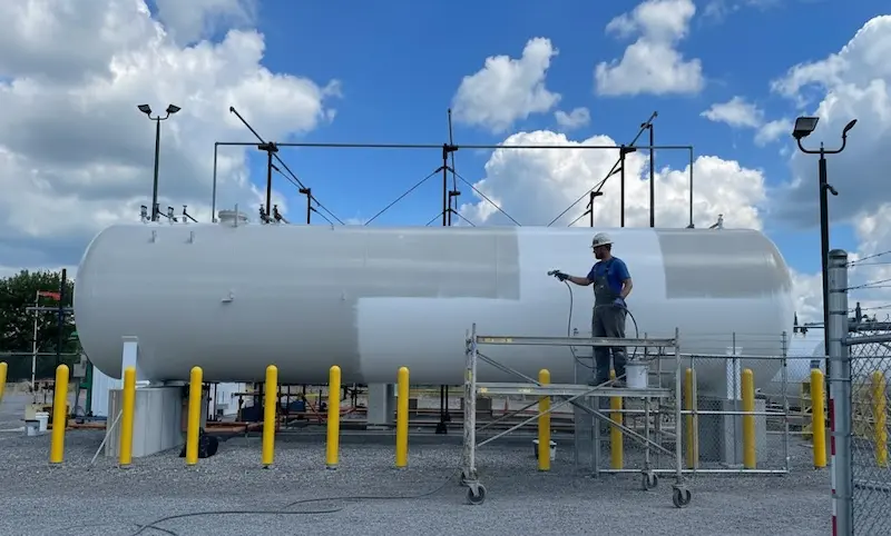 Industrial tank painting project planning and coordination