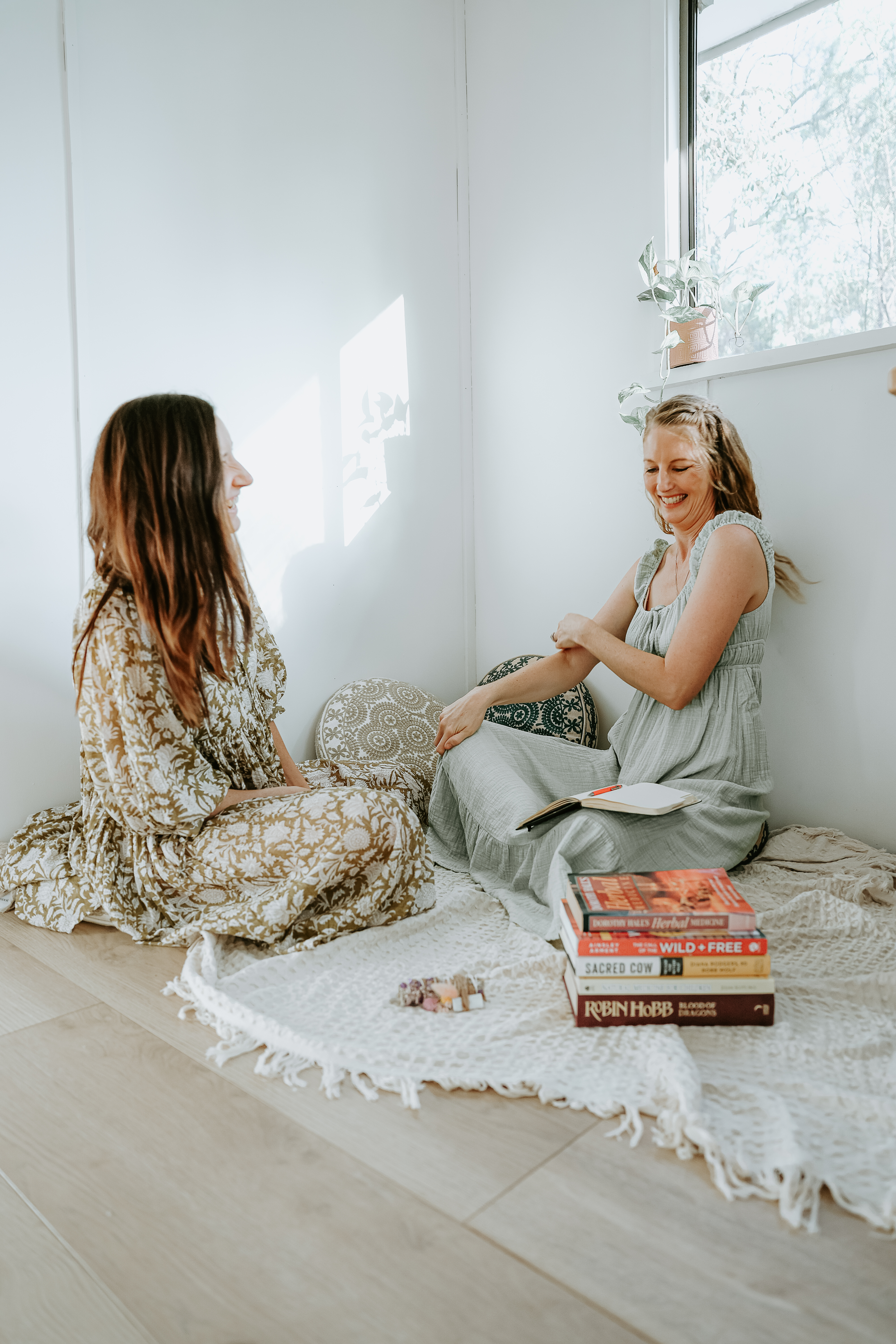 Zoe and a client laughing and feeling lighter, happier and authentic