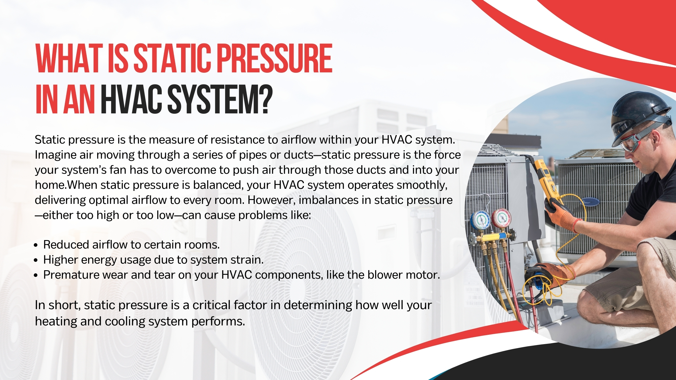 What is static pressure in and HVAC system?