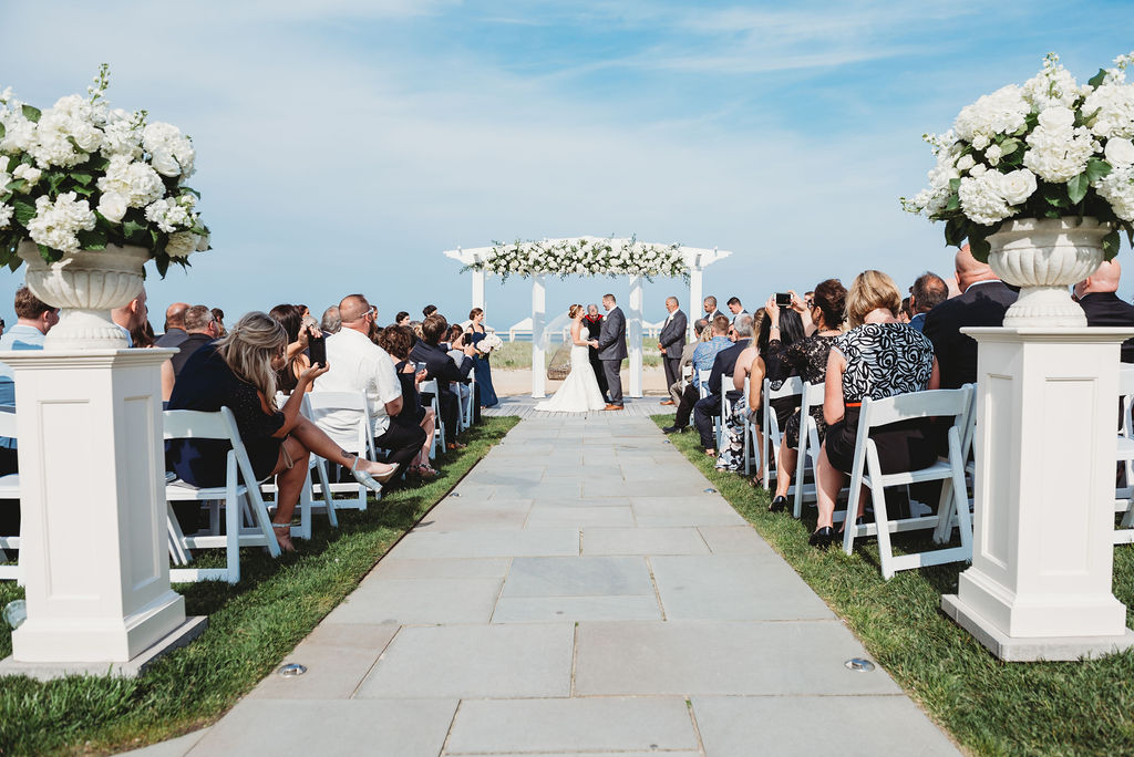 seaside wedding ceremony on beach in cape cod