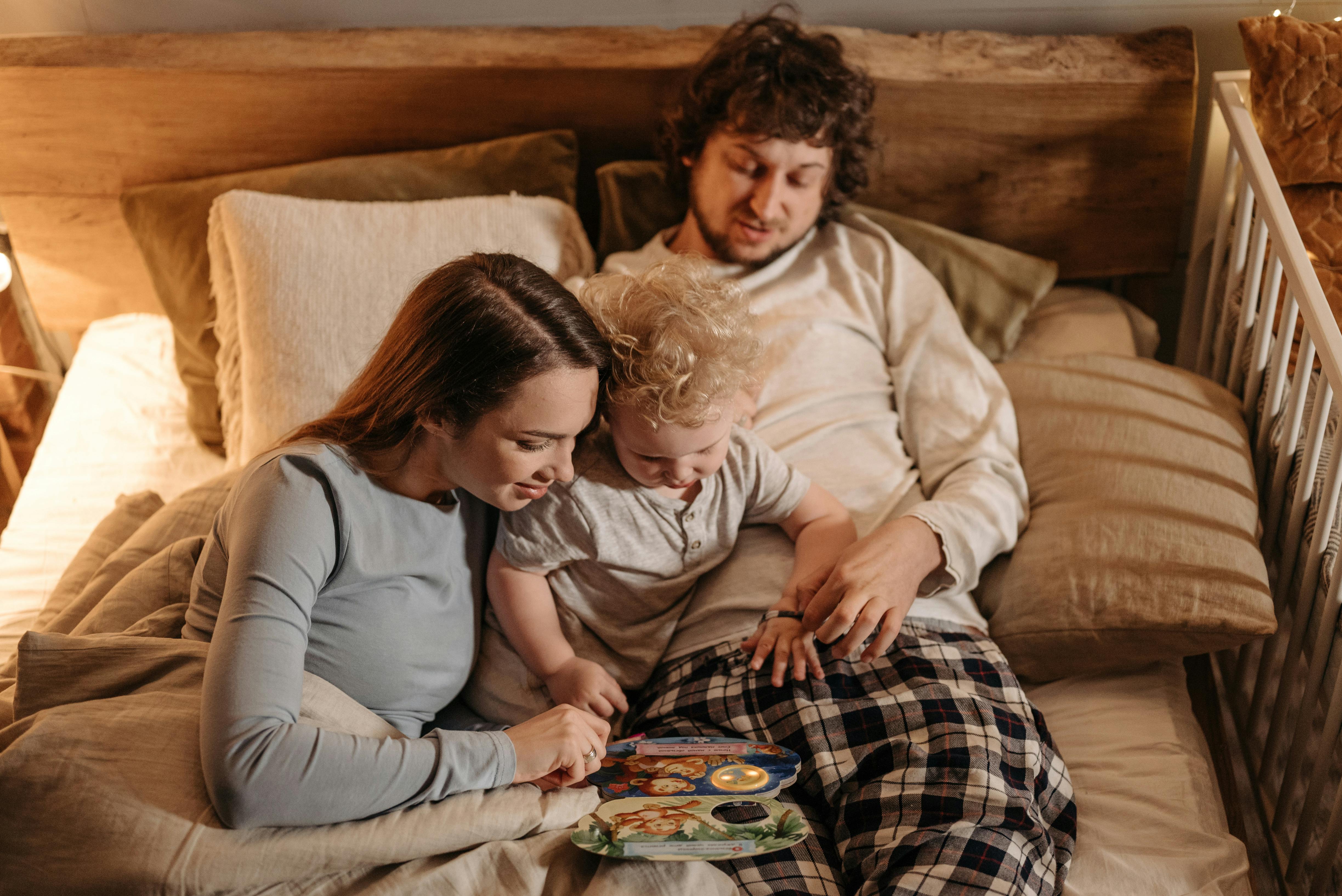 story time with parents in bed story time with parents in bed