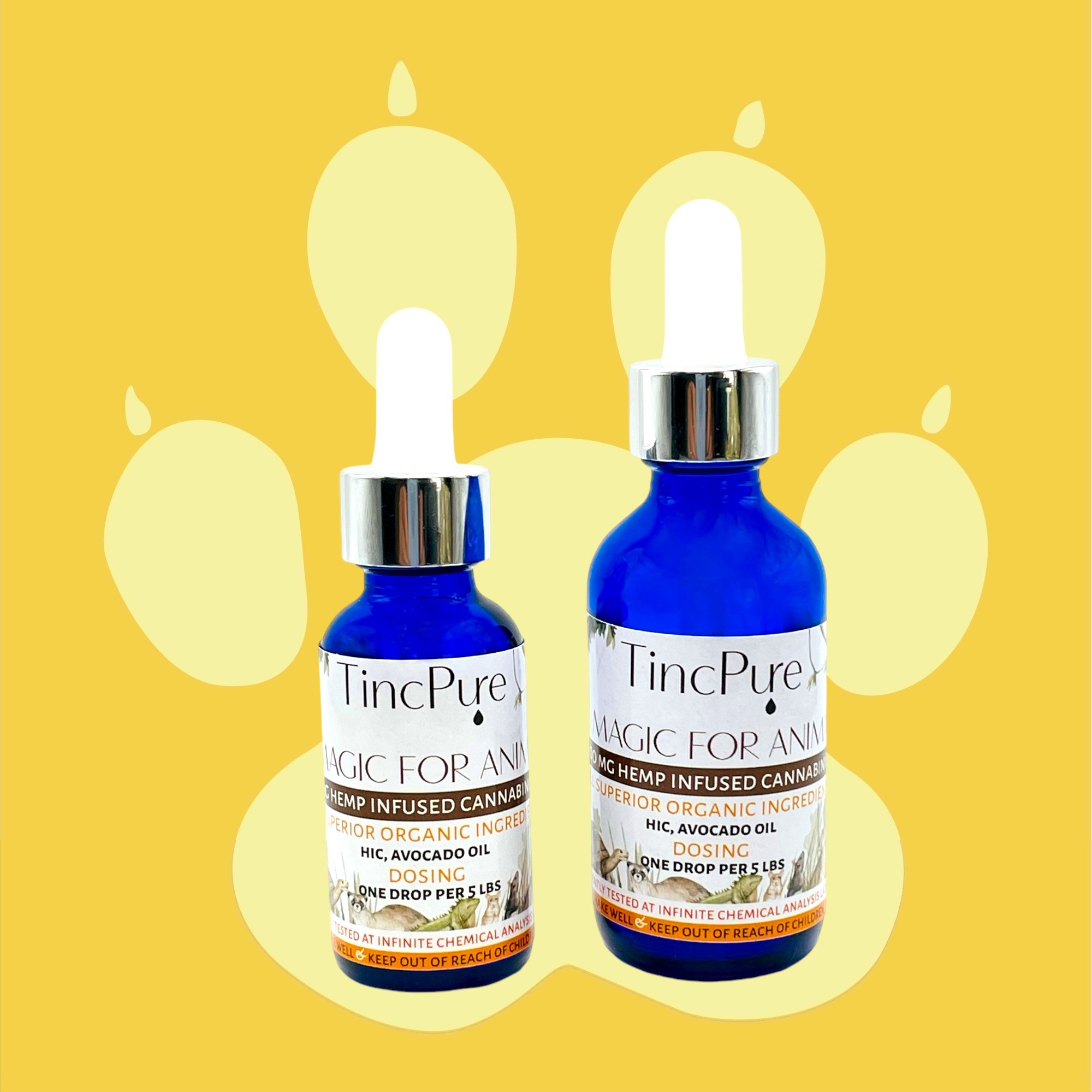 Bottle of HIC Magic for Animals hemp infused cannabinoids 1000mg 2 oz