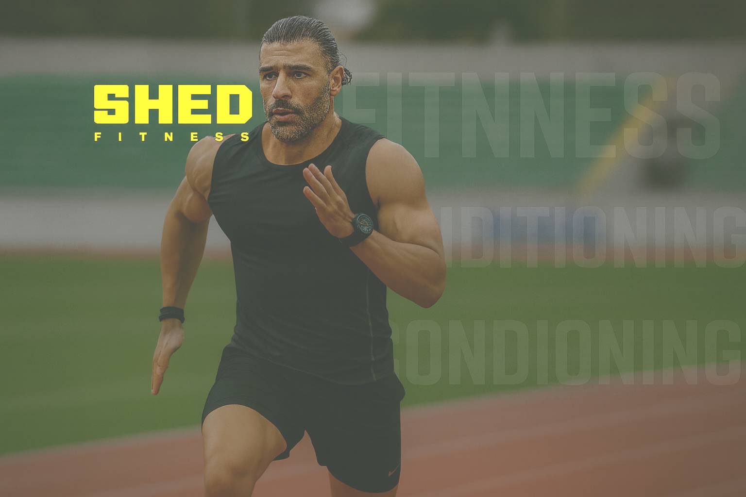 Athlete sprinting at Shed Fitness strength and conditioning gym