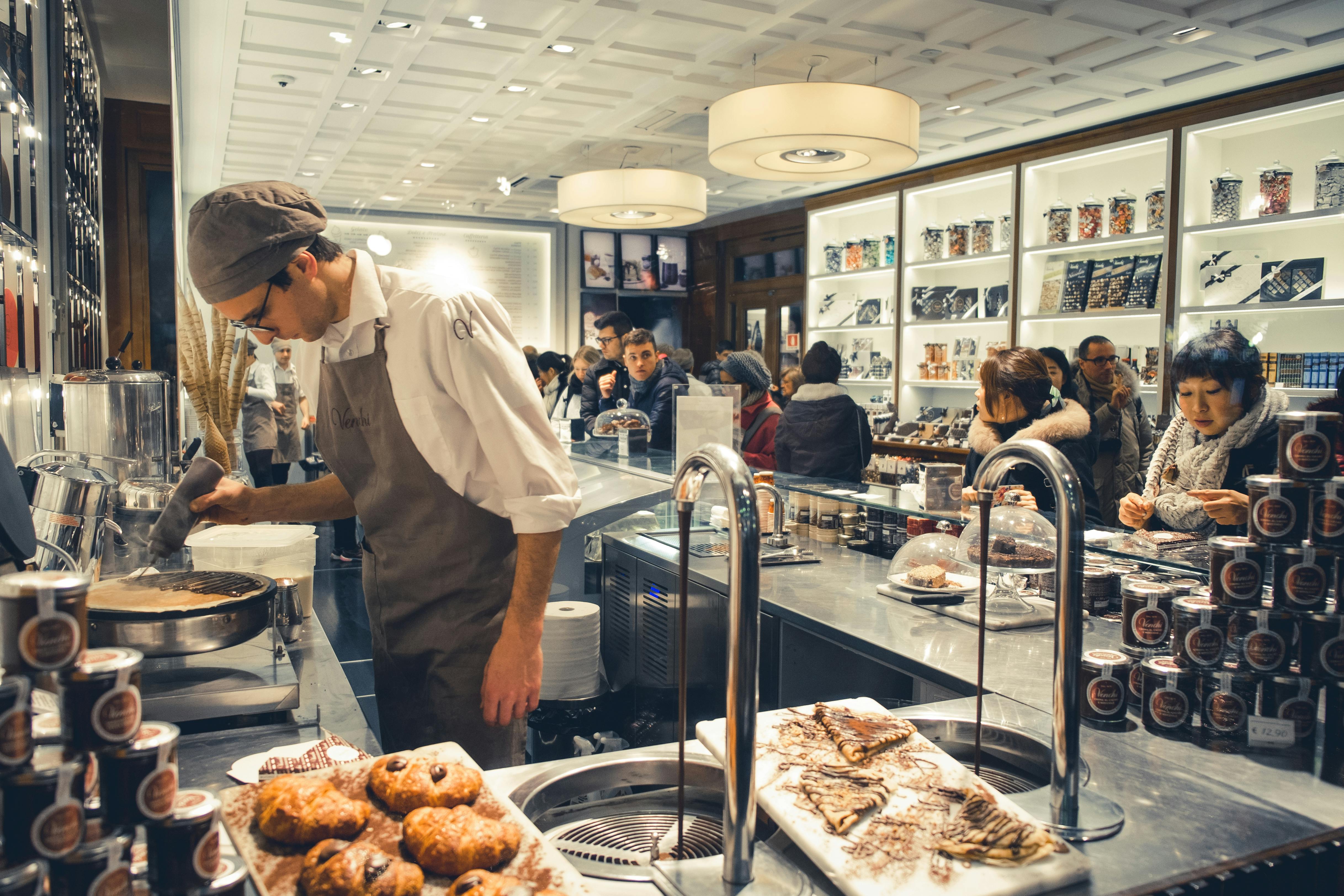 bakery filled with customers through communication