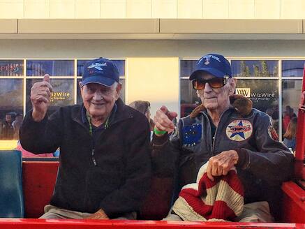 The Hillmen Foundation was proud to honor 1939 Placer High grads and WWII aces Colonel Clarence "Bud" Anderson and Commander Dean "Diz" Laird as Hillmen Heroes at our 2019 Tailgater.