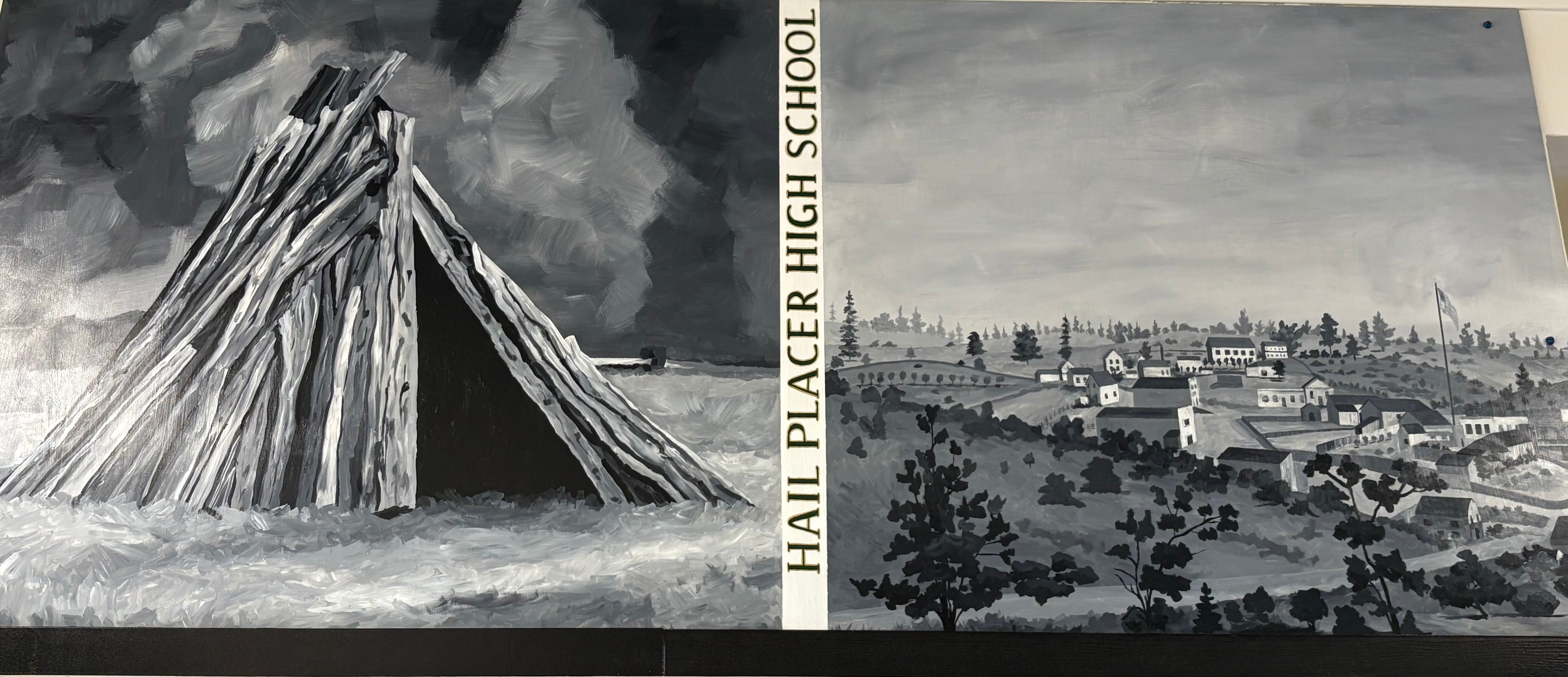 The new Placer High mural starts by honoring the indigenous people of Auburn, followed by a rendering of the Gold Rush era. The new Placer High mural starts by honoring the indigenous people of Auburn, followed by a rendering of the Gold Rush era.