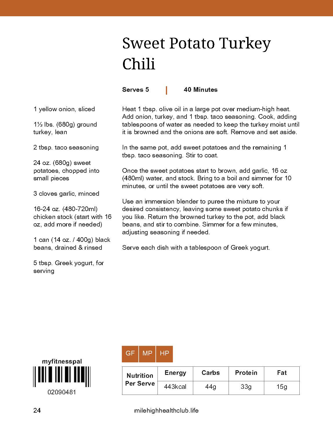 Sweet Potato Turkey Chili