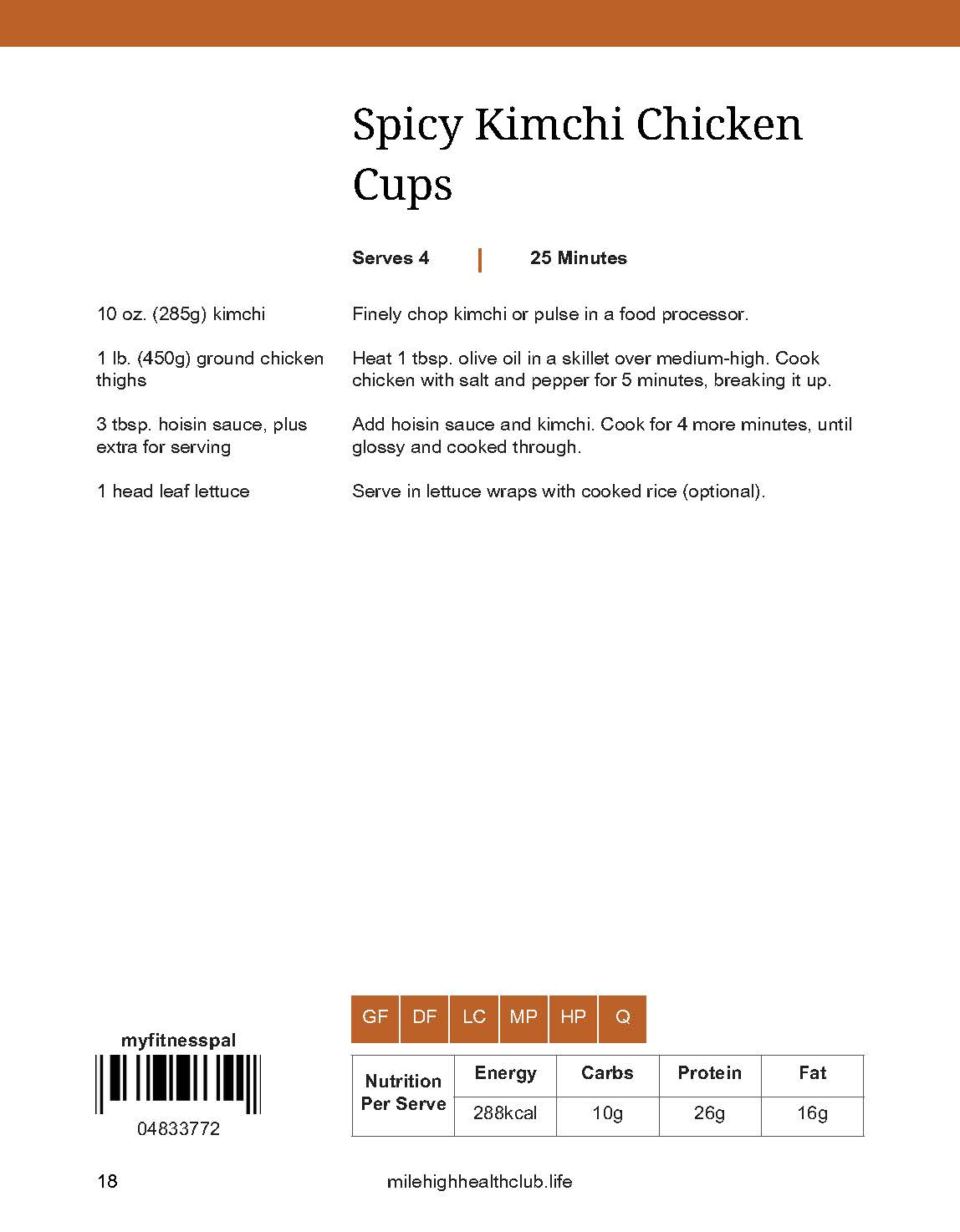 Spicy Kimchi Chicken Lettuce Wraps