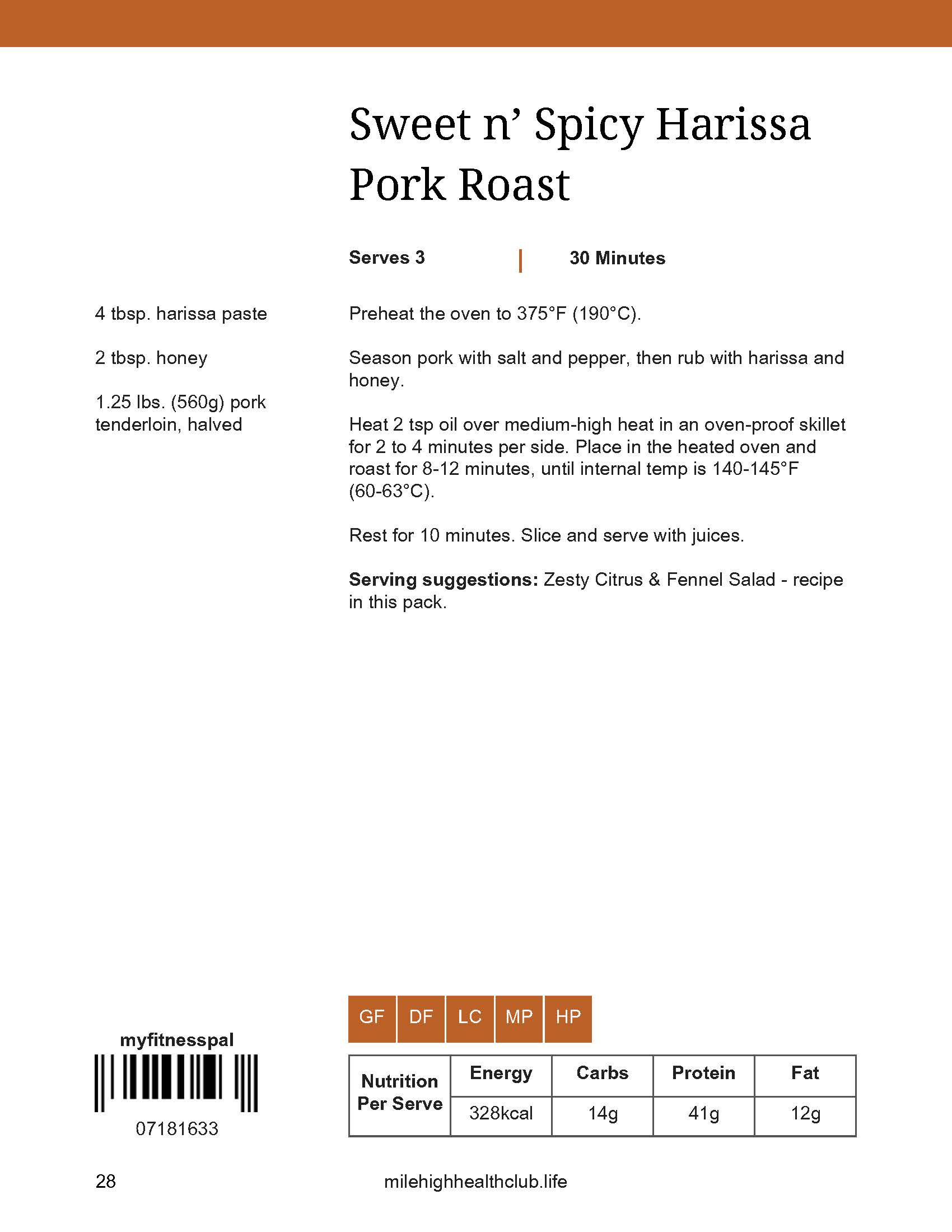 Sweet N spicy Harissa Pork Roast