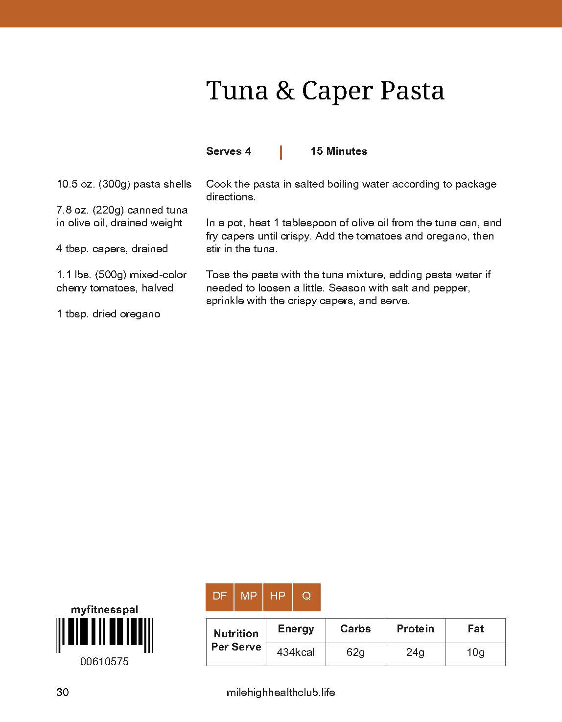 Tuna and Caper Pasta