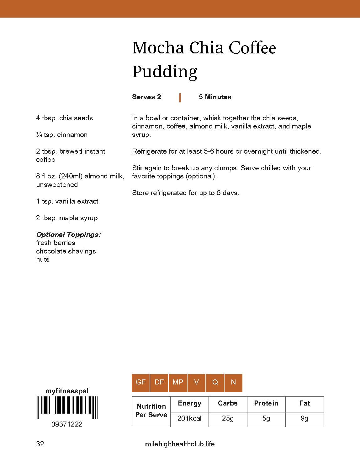 Mocha Chia Coffee Pudding