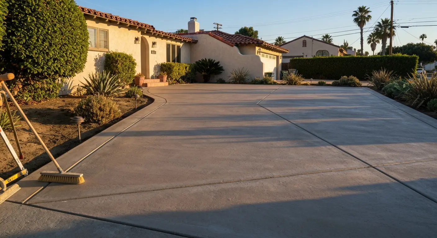 Concrete driveway installation