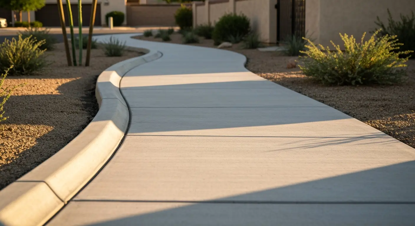 Concrete sidewalk and pathway