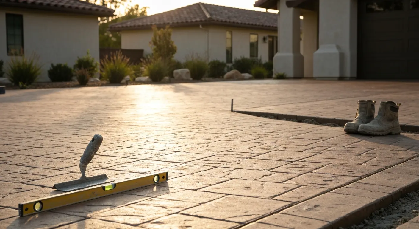 Concrete driveway installation