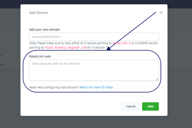 Adding domain for funnels/website