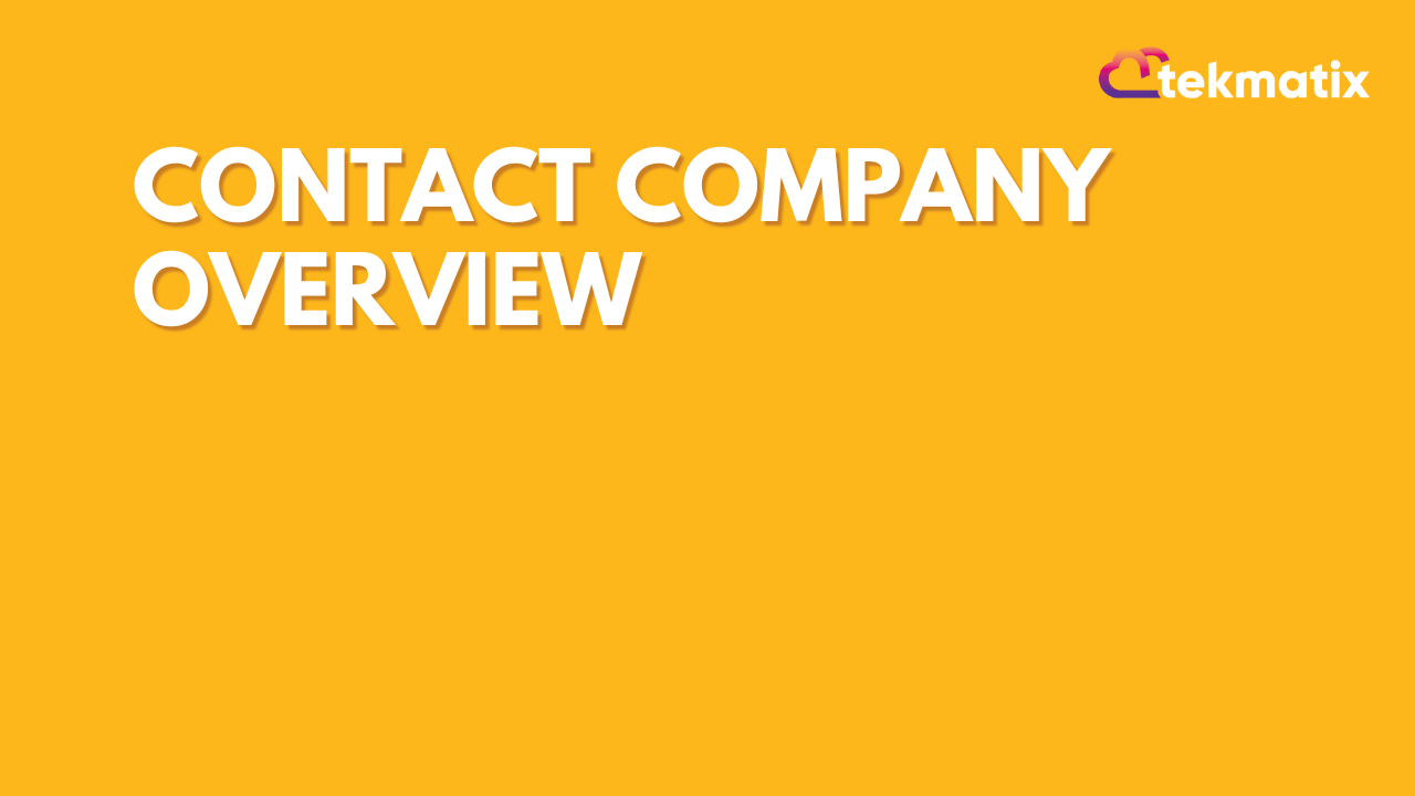 Contact Company Overview