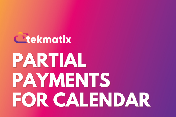 Partial Payments for Calendar