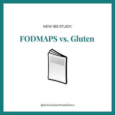 FODMAPS vs. Gluten with graphic of a pamphlet