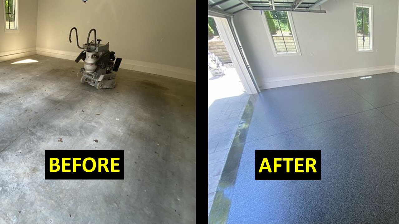 Light Flake Epoxy Garage Floor in Huntersville, NC