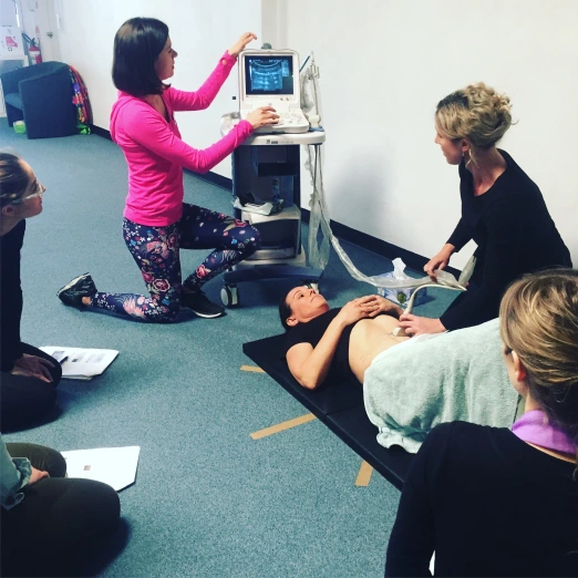 RTUS being used in a training session to look at abdominal muscles