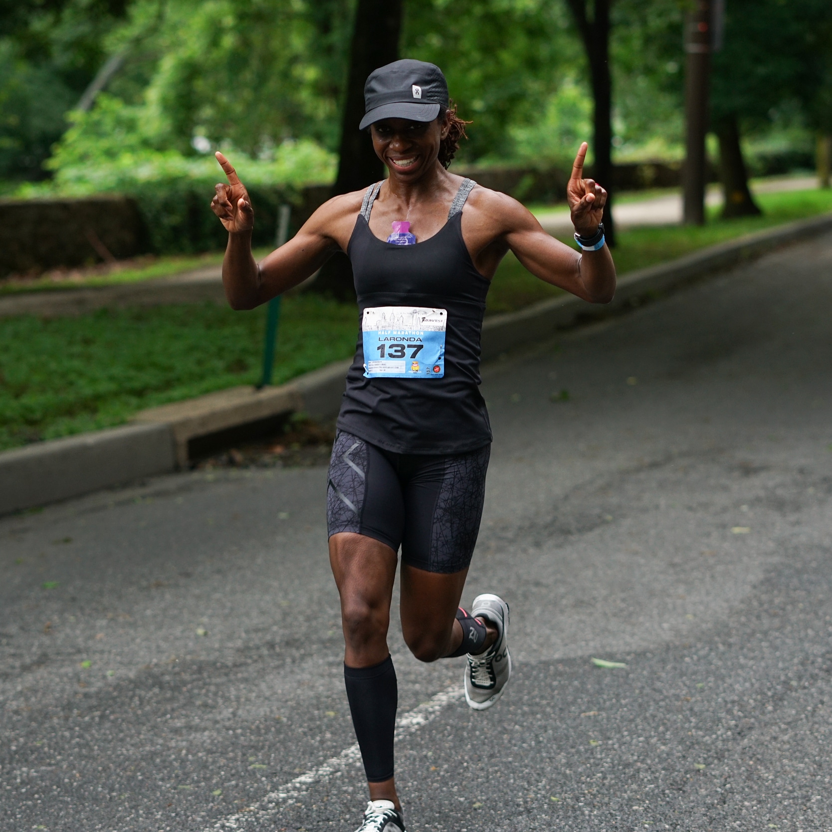 Crossing a finish line