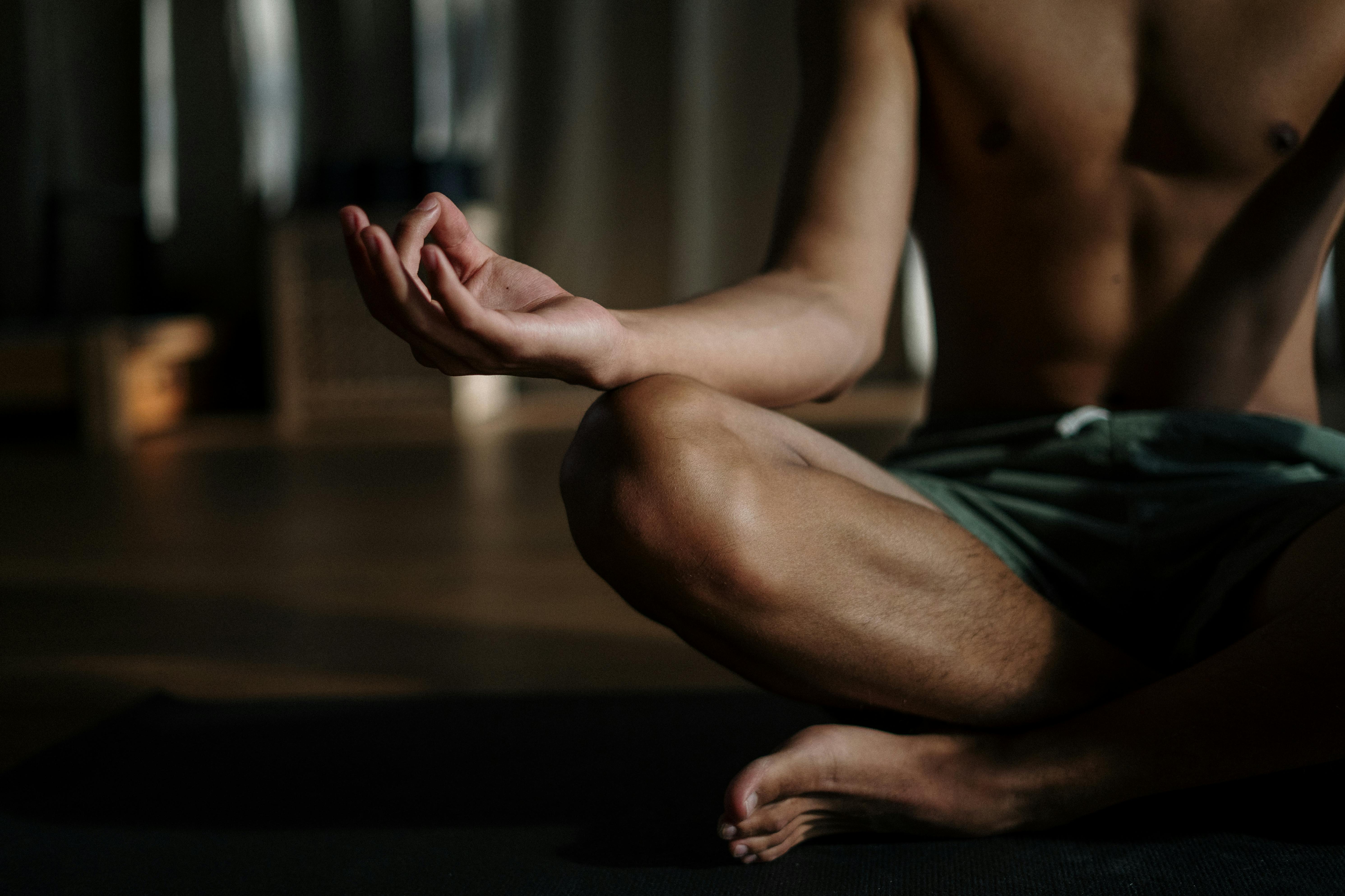 Dedicated yoga practitioner in a focused pose