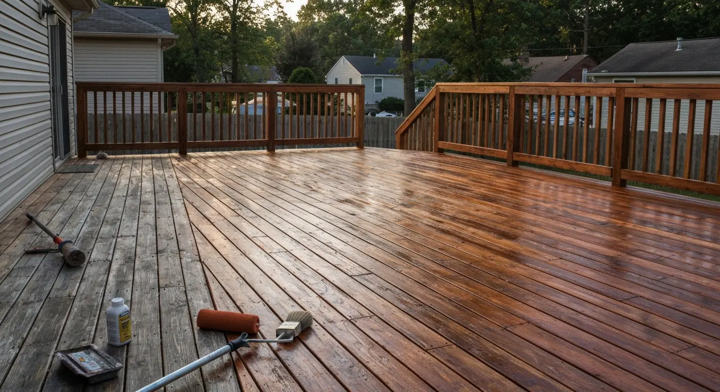 Deck staining and sealing project