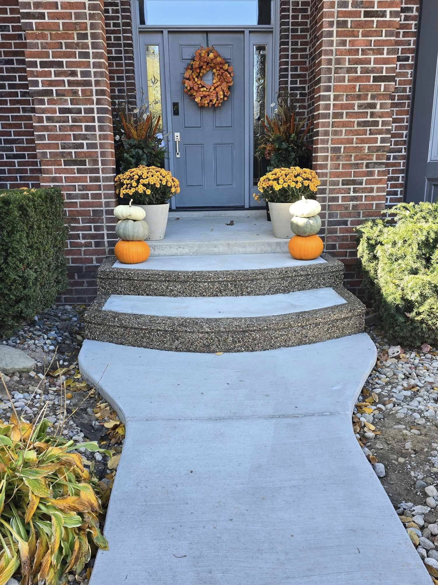A stylish concrete walkway
