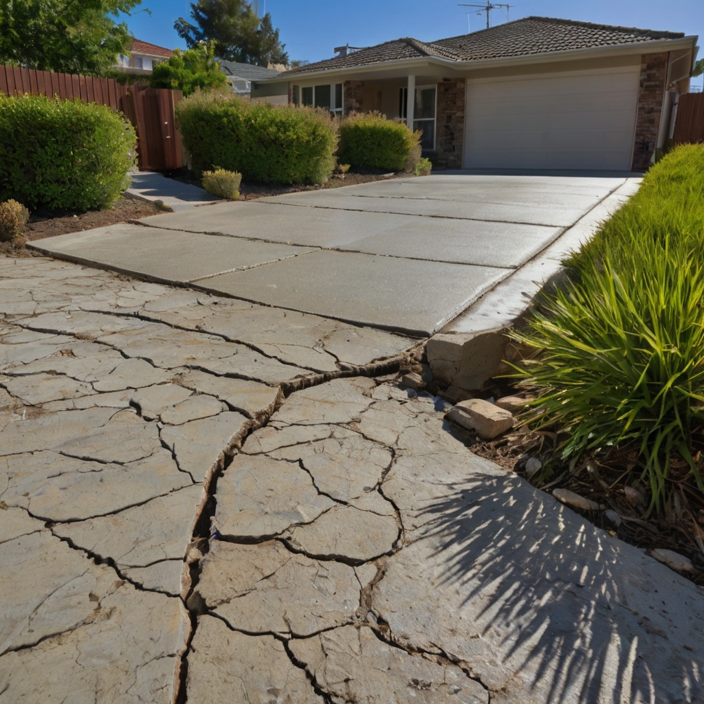 traffic loads damage driveway - AI image traffic loads damage driveway - AI image